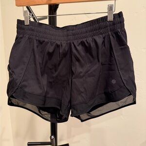 Athleta Mesh Run Racer Black Shorts Size S